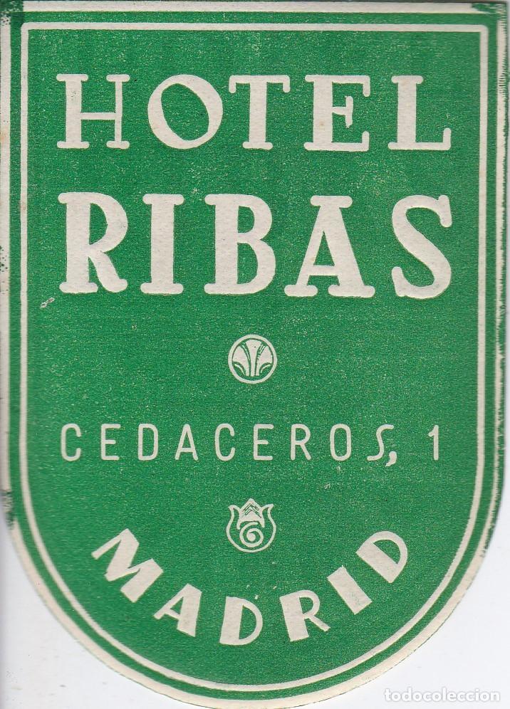 Etiquetas antiguas: ANTIGUA ETIQUETA DEL HOTEL RIBAS DE MADRID
