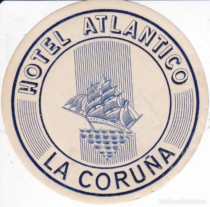 Etiquetas antiguas: ANTIGUA ETIQUETA DEL HOTEL ATLANTICO DE LA CORU&Ntilde;A