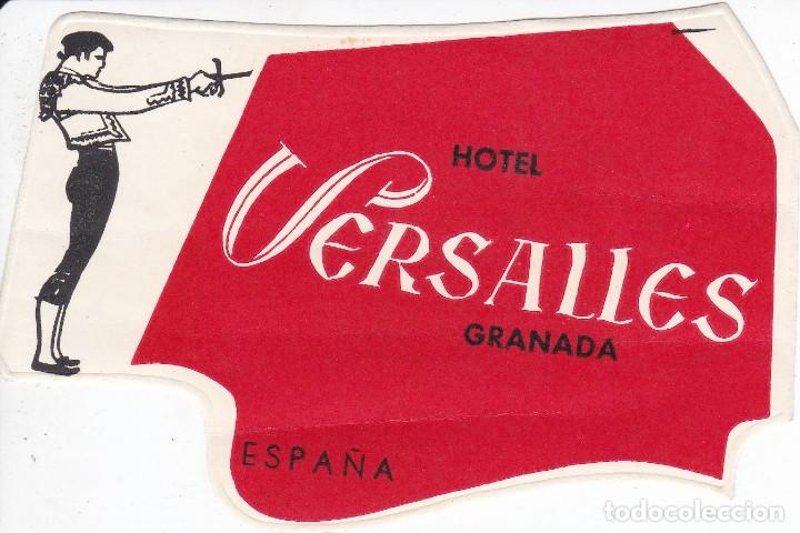 Etiquetas antiguas: ANTIGUA ETIQUETA DEL HOTEL VERSALLES DE GRANADA