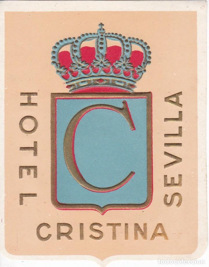 Etiquetas antiguas: ANTIGUA ETIQUETA DEL HOTEL CRISTINA DE SEVILLA