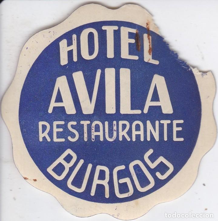 Etiquetas antiguas: ANTIGUA ETIQUETA DEL HOTEL AVILA DE BURGOS