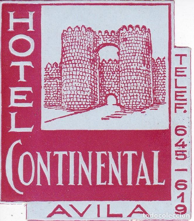 Etiquetas antiguas: ANTIGUA ETIQUETA DEL HOTEL CONTINENTAL DE AVILA
