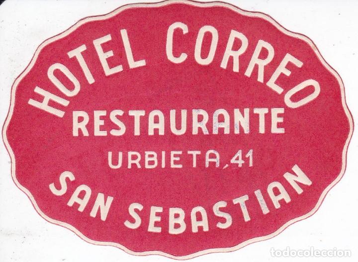 Etiquetas antiguas: ANTIGUA ETIQUETA DEL HOTEL CORREO DE SAN SEBASTIAN