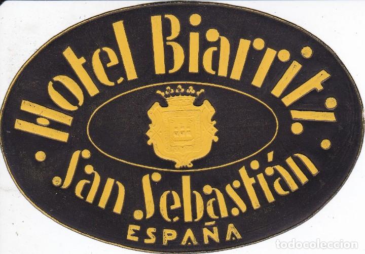 Etiquetas antiguas: ANTIGUA ETIQUETA DEL HOTEL BIARRITZ DE SAN SEBASTIAN