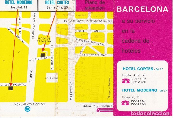 Etiquetas antiguas: ANTIGUA ETIQUETA DEL HOTEL CORTES Y MODERNO DE BARCELONA