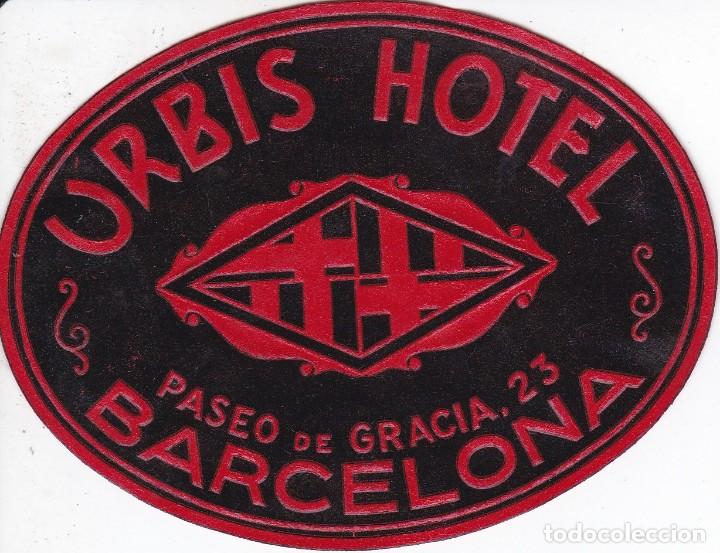 Etiquetas antiguas: ANTIGUA ETIQUETA DEL HOTEL URBIS DE BARCELONA