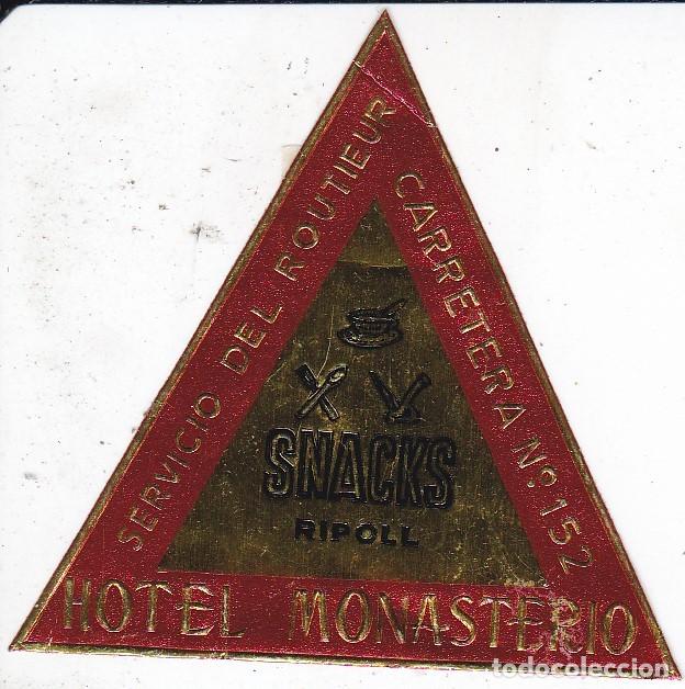 Etiquetas antiguas: ANTIGUA ETIQUETA DEL HOTEL MONASTERIO DE RIPOLL