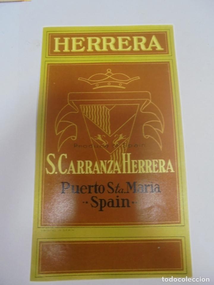 Etichette antiche: COPIA DE ETIQUETA. HERRERA. S.CARRANZA HERRERA. PTO STA MARIA. 9 X 16CM