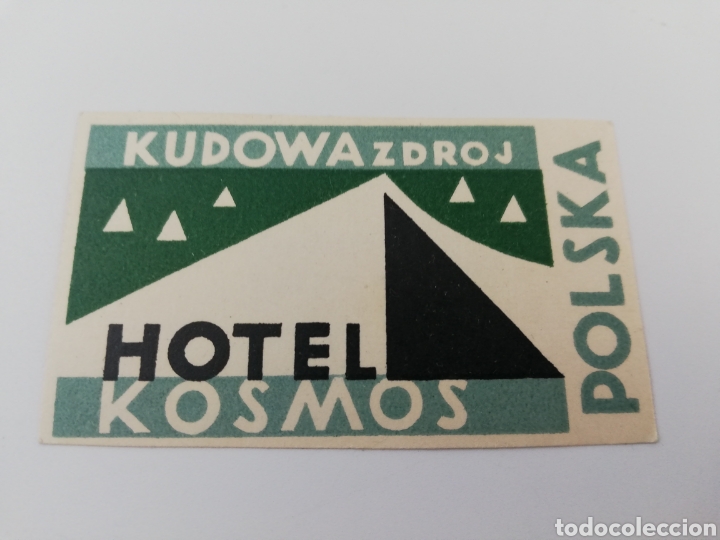 Etiquetas antiguas: ETIQUETA HOTEL KOSMOS KUDOWAZDROJ POLONIA, LUGGAGE LABEL.