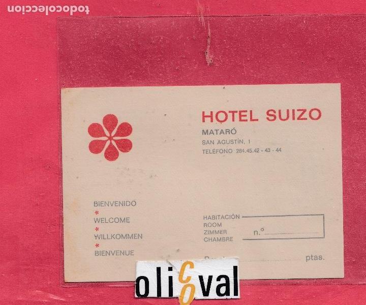 Etiquetas antiguas: ETIQUETA HOTEL ESPA&Ntilde;A HOTEL SUIZO MATARO BARCELONA DATADA 115 X 80 MM EH 0119010