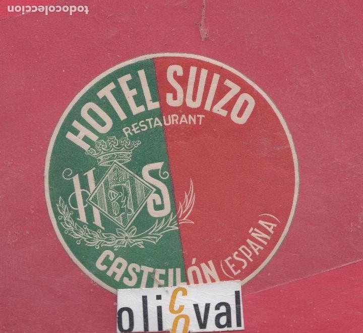 Etiquetas antiguas: ETIQUETA HOTEL ESPA&Ntilde;A HOTEL SUIZA TROQUEL  COLA 115 X 85 MM EH 0119020