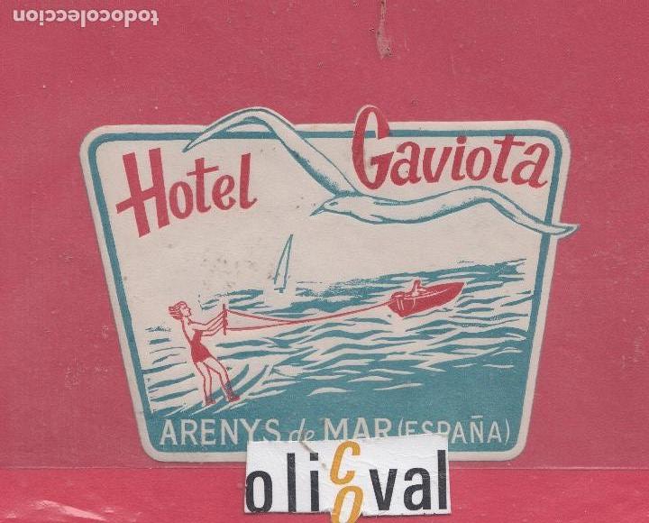 Etiquetas antiguas: ETIQUETA HOTEL ESPA&Ntilde;A HOTEL GAVIOTA   TROQUEL  COLA 100 X 75 MM EH 0119021