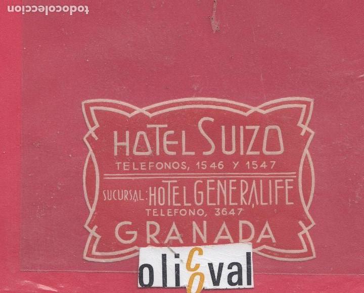 Etiquetas antiguas: ETIQUETA HOTEL ESPA&Ntilde;A HOTEL SUIZO TROQUEL COLA 90 X 60 MM EH 0119022