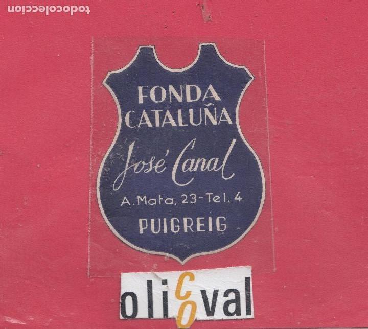 Etiquetas antiguas: ETIQUETA HOTEL ESPA&Ntilde;A FONDA CATALU&Ntilde;A JOS&Eacute; CANAL DATADA  COLA TROQUEL 55 X 72 MM  EH 01190028.jpeg