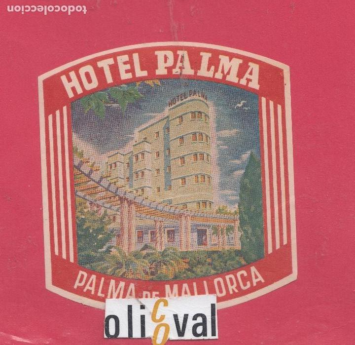 Etiquetas antiguas: ETIQUETA HOTEL ESPA&Ntilde;A HOTEL PALMA PALMA DE MALLORCA COLA TROQUEL 95 X 120 EH1218009jpeg