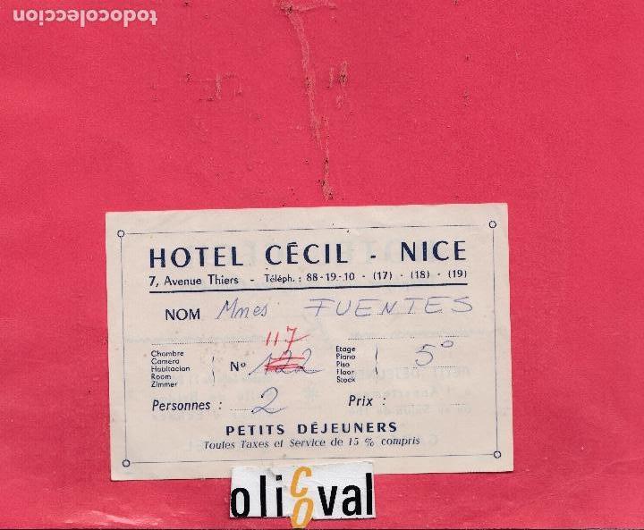 Etiquetas antiguas: HOTEL ETIQUETA  BIENVENIDA HOTEL  C&Eacute;CIL NICE FRANCIA  HB 011907jpeg