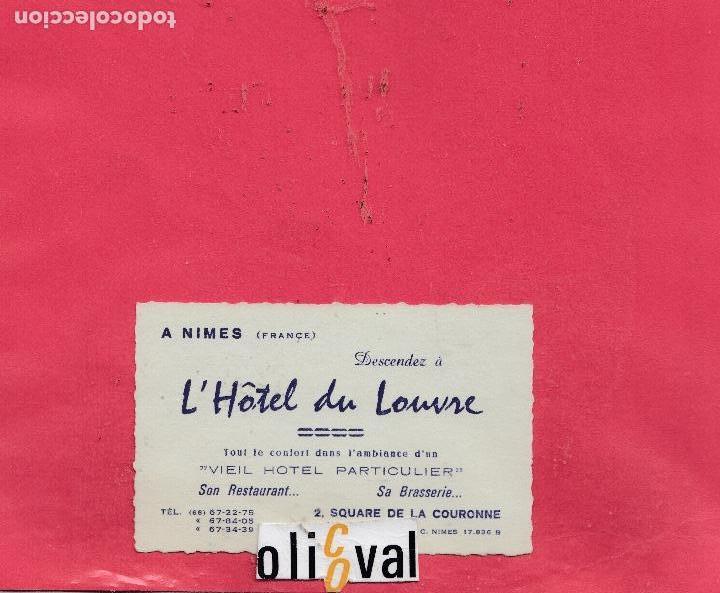 Etiquetas antiguas: HOTEL ETIQUETA BIENVENIDA HOTEL L&acute;HOTEL DU LOUVRE NIMES FRANCIA  HB 0119010peg