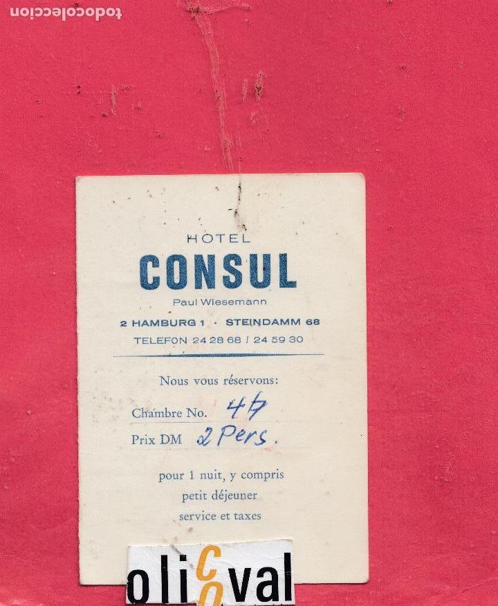 Etiquetas antiguas: HOTEL ETIQUETA BIENVENIDA HOTEL CONSUL HAMBURG ALEMANA DATADA THB 011917.jpeg