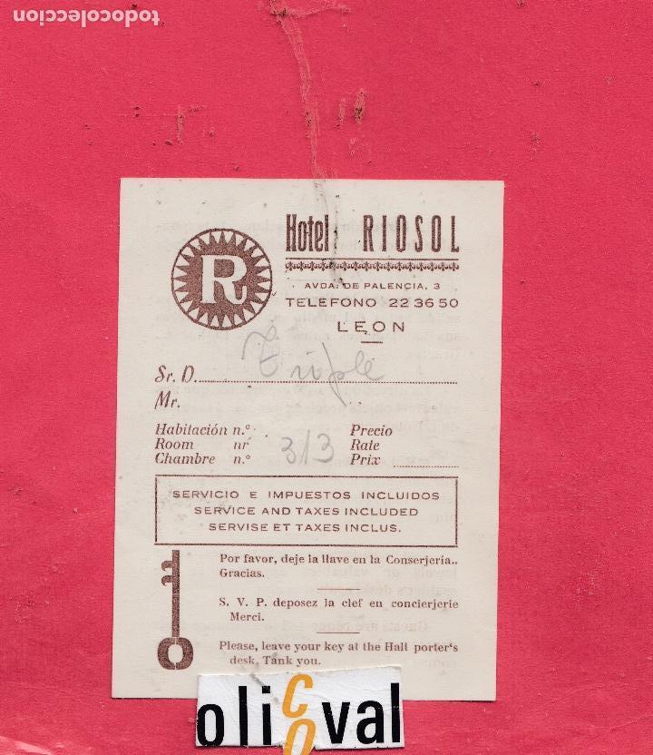 Etiquetas antiguas: HOTEL ETIQUETA BIENVENIDA HOTEL RIOSOL LEON ESPA&Ntilde;A  DATADA THB 011919.jpeg