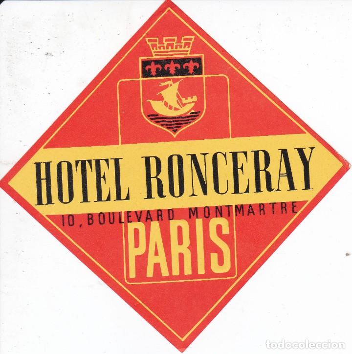 Etiquetas antiguas: ANTIGUA ETIQUETA DEL HOTEL RANCERAY DE PARIS