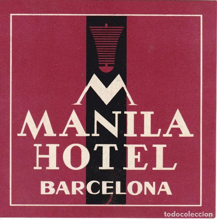 Etiquetas antiguas: ANTIGUA ETIQUETA DEL HOTEL MANILA DE BARCELONA
