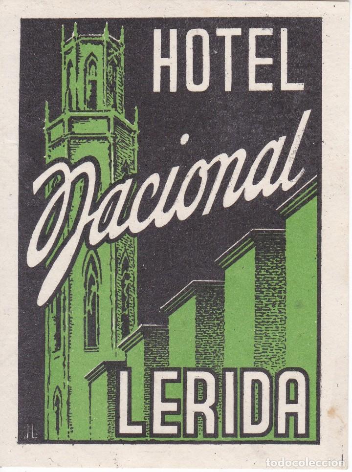 Etiquetas antiguas: ANTIGUA ETIQUETA DEL HOTEL NACIONAL DE LERIDA