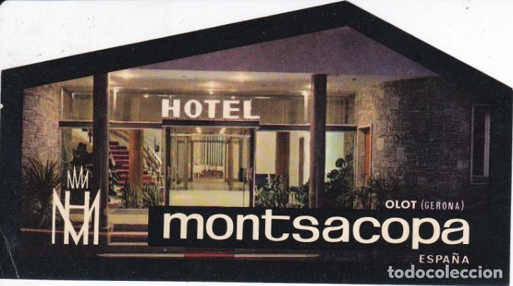 Etiquetas antiguas: ANTIGUA ETIQUETA DEL HOTEL MONTSACOPA DE OLOT