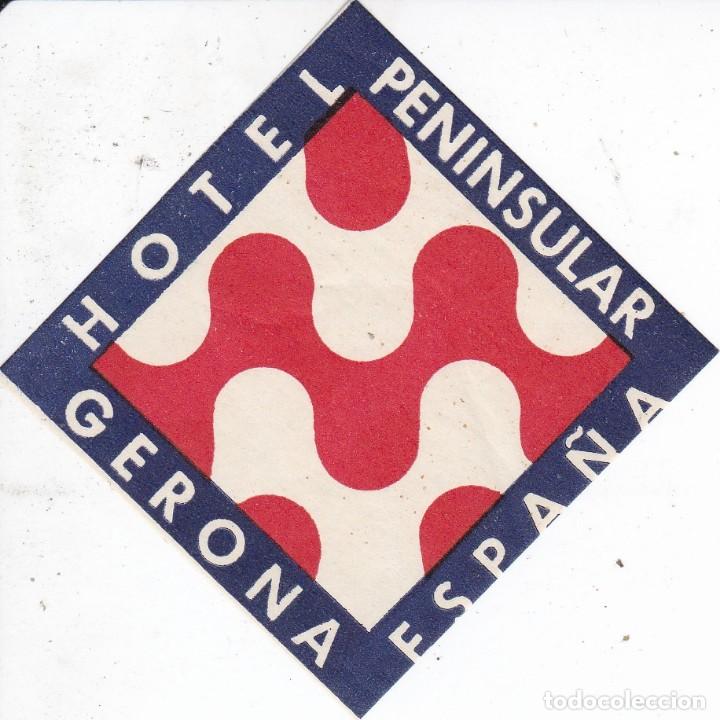 Etiquetas antiguas: ANTIGUA ETIQUETA DEL HOTEL PENINSULAR DE GERONA - GIRONA