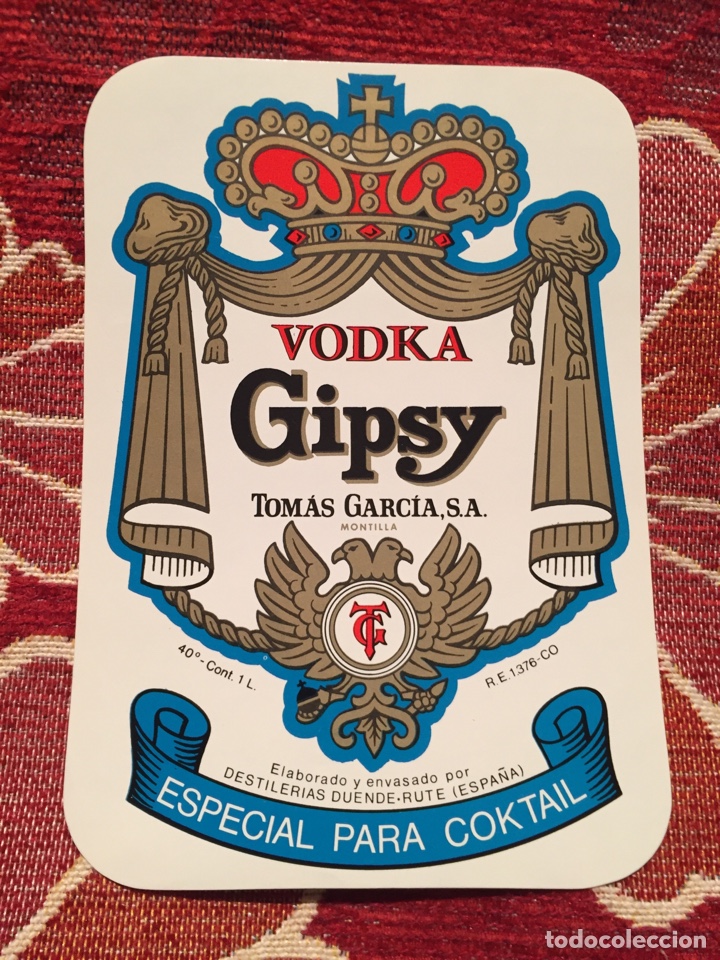 Etiquetas antiguas: Etiqueta de vodka tomas garcia - Foto 1
