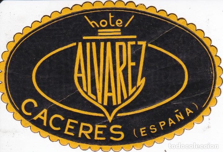 Etiquetas antiguas: ANTIGUA ETIQUETA DEL HOTEL ALVAREZ DE CACERES