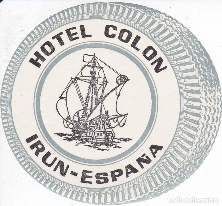 Etiquetas antiguas: ANTIGUA ETIQUETA DEL HOTEL COLON DE IRUN (BARCO-CARAVELA)