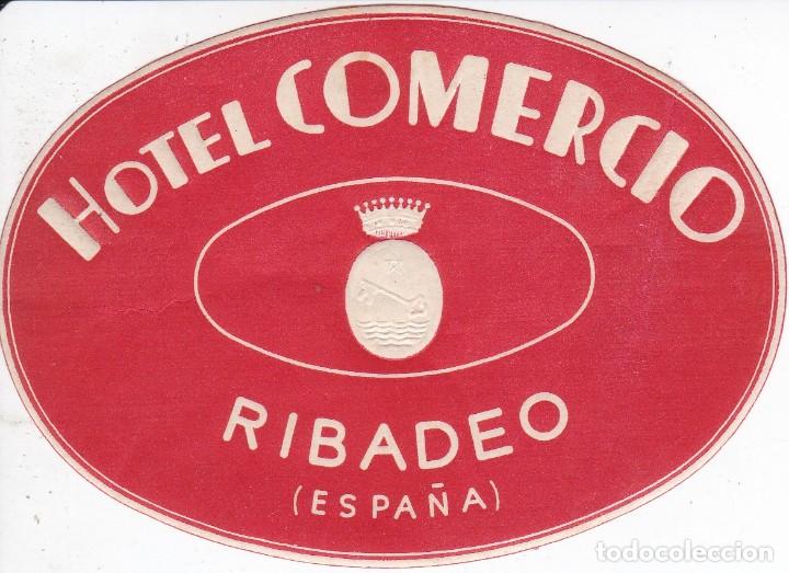 Etiquetas antiguas: ANTIGUA ETIQUETA DEL HOTEL COMERCIO DE RIBADEO