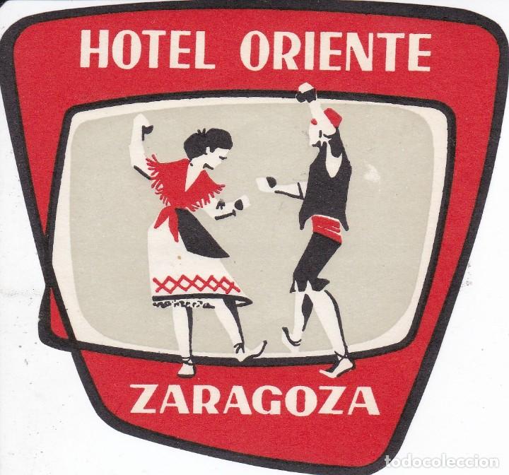 Etiquetas antiguas: ANTIGUA ETIQUETA DEL HOTEL ORIENTE DE ZARAGOZA