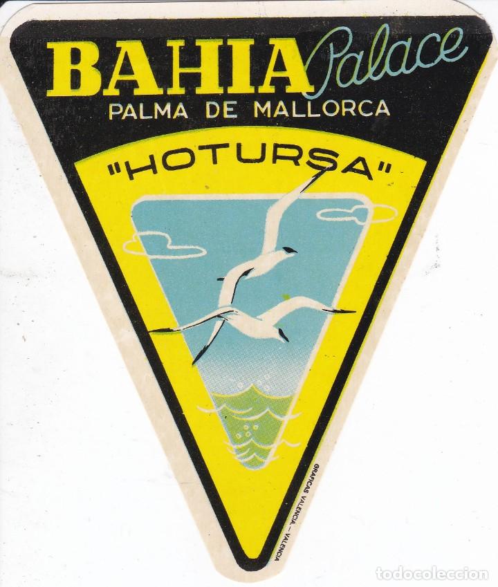 Etiquetas antiguas: ANTIGUA ETIQUETA DEL HOTEL BAHIA PALACE DE PALMA DE MALLORCA