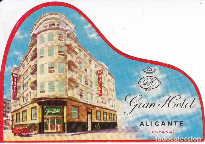 Etiquetas antiguas: ANTIGUA ETIQUETA DEL GRAN HOTEL DE ALICANTE