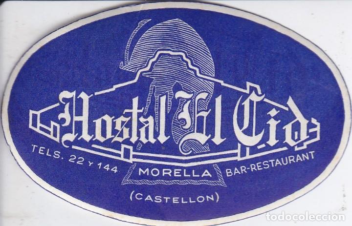 Etiquetas antigas: ANTIGUA ETIQUETA DEL HOSTAL DEL CID DE MORELLA - CASTELLON