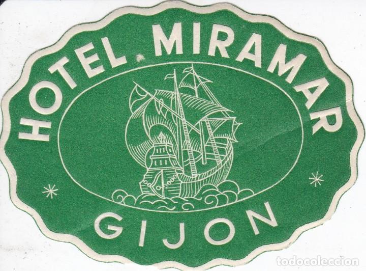 Etiquetas antiguas: ANTIGUA ETIQUETA DEL HOTEL MIRAMAR DE GIJON