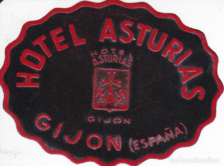 Etiquetas antiguas: ANTIGUA ETIQUETA DEL HOTEL ASTURIAS DE GIJON