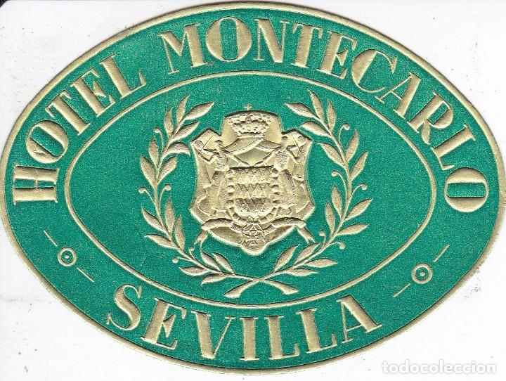 Etiquetas antiguas: ANTIGUA ETIQUETA DEL HOTEL MONTECARLO DE SEVILLA
