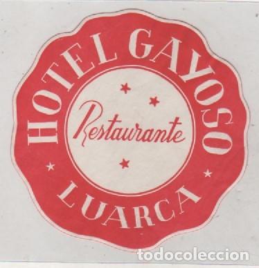 Etiquetas antiguas: Etiqueta antigua hotel Gayoso Restaurante. Luarca. Astuias. 9 cm di&aacute;metro.