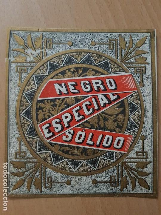 Old Labels: ANTIGUA ETIQUETA NEGRO ESPECIAL S&Oacute;LIDO MUY RARA