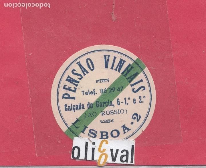 Etiquetas antiguas: ETIQUETA HOTEL LISBOA PORTUGAL HOTEL PENSAO VINHAIS TROQUEL 70 mm EHEX2937.jpeg