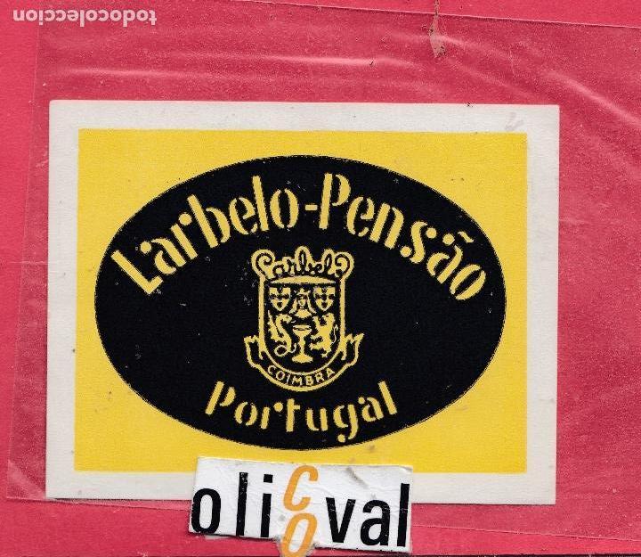 Etiquetas antiguas: ETIQUETA HOTEL COIMBRA PORTUGAL HOTEL PENSAO LARBELO TROQUEL 80 mm EHEX2937.jpeg