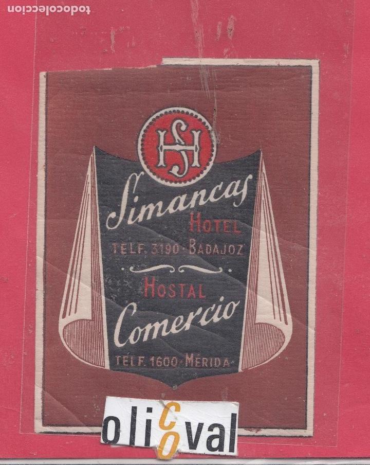 Etiquetas antiguas: ETIQUETA HOTEL MERIDA BADAJOZ HOTEL SINARCAS HOSTAL COMERCIO DATADA 120 X 90 mm EHEX2904peg