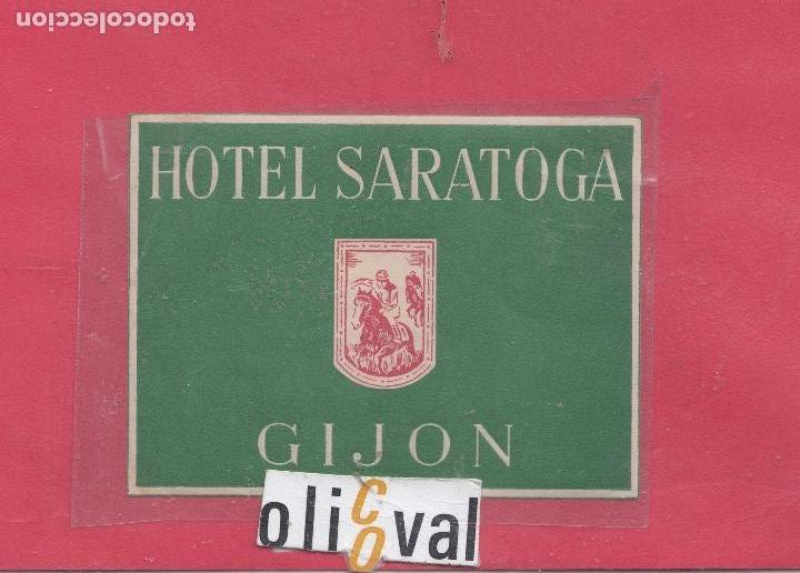 Etiquetas antiguas: ETIQUETA HOTEL GIJON ASTURIAS HOTEL  SARATOGA 102 X 75 mm EHEX2907peg