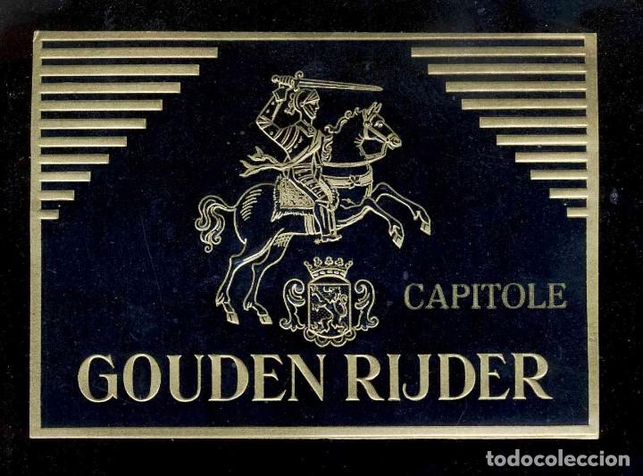 Etichette antiche: Etiqueta de tabaco en relieve: GOUDEN RIJDER