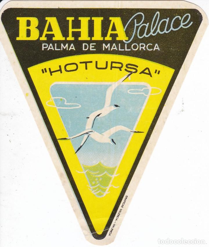 Etiquetas antiguas: ANTIGUA ETIQUETA DEL HOTEL BAHIA PALACE DE PALMA DE MALLORCA