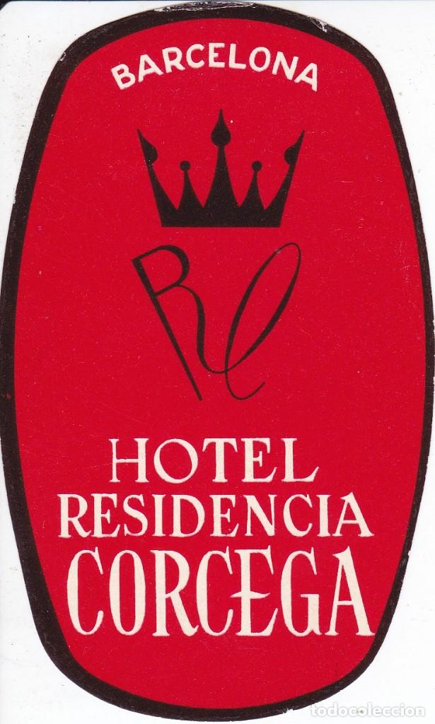 Etiquetas antiguas: ANTIGUA ETIQUETA DEL HOTEL RESIDENCIA CORCEGA DE BARCELONA
