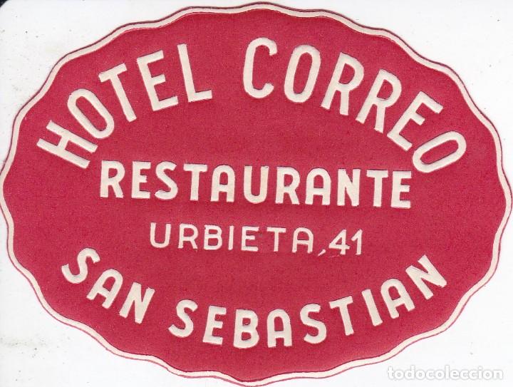 Etiquetas antiguas: ANTIGUA ETIQUETA DEL HOTEL CORREO DE SAN SEBASTIAN