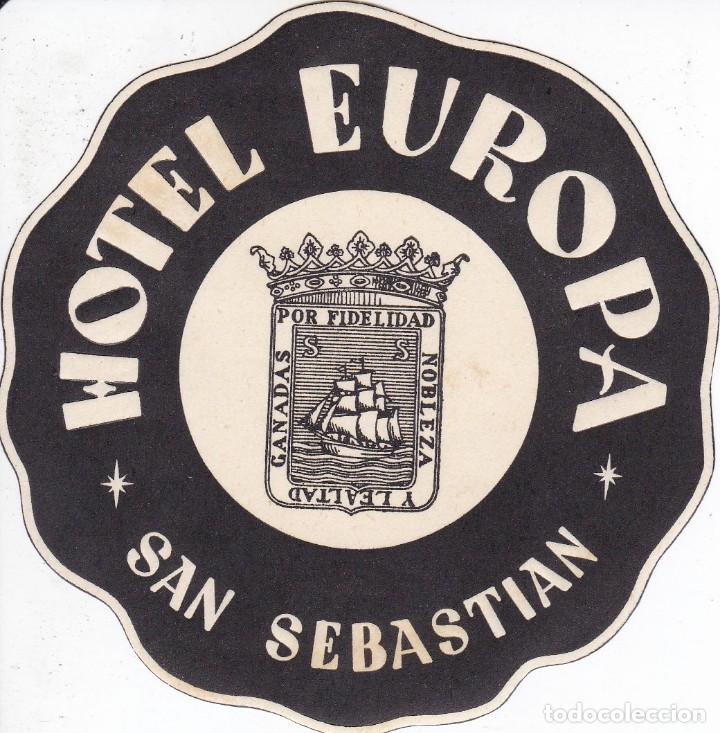 Etiquetas antiguas: ANTIGUA ETIQUETA DEL HOTEL EUROPA DE SAN SEBASTIAN